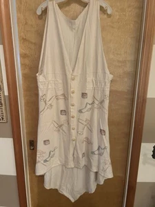 Vintage Blue Fish Sleeveless Dress Size 1 - Picture 1 of 2