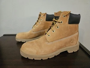 Timberland Boots Shoes Wheat Nubuck Waterproof 10960 Classic Work Boys Size 5.5M - Picture 1 of 7