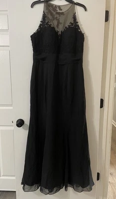 Bridesmaid Black Long Gown Dress Size 16 Da Vinci Women's Formal - Image 1 of 4