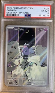 2025 POKEMON WHITE FLARE EN GOTHITA ILLUSTRATION RARE #124 PSA 6 - Picture 1 of 6
