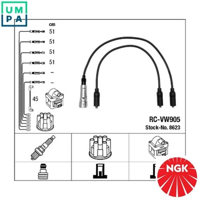 IGNITION CABLE KIT 8623 FOR VW PANEL/II/Box/Body/MPV VAN/CADDY PASSAT CORRADO - Image 1 of 4