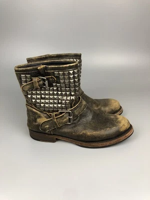 Botas de socorro ASH de cuero con tachuelas talla EU 38 US 7.5 hechas en México Foto 1 de 4