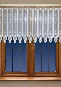 CAFE NETZVORHANG, Preis pro Meter, Tropfen 12"" oder 35"" oder 43"" bereit zum Aufhängen, creme - Bild 1 von 1