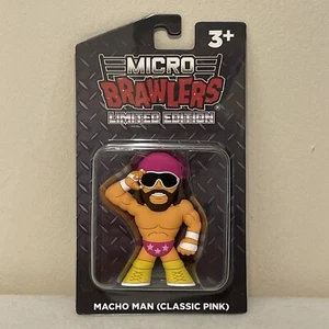 Macho Man Randy Savage Pink Micro Brawler Pro Wrestling Crate w / Protector WWF - Imagen 1 de 5