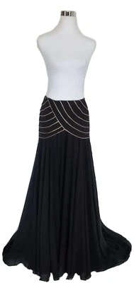 Ralph Lauren коллекции фиолетовый ярлык женщин юбка шелк черное золото RUNWAY 6 S  - Изображение 1 из 4