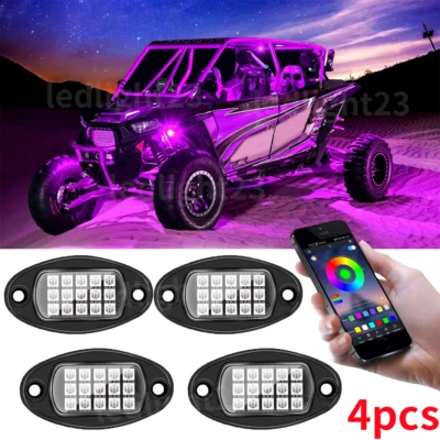 Luces de roca LED RGB 4 piezas luz debajo del cuerpo para Can am Maverick X3/Max/Max R/RR Foto 1 de 4