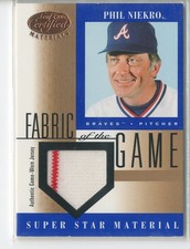 2001 Leaf Certified Materials Fabric of the Game Baseball Card #53BA Phil Niekro