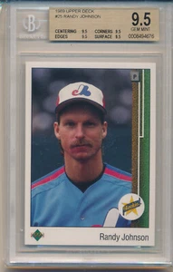 1989 Upper Deck Randy Johnson (Rookie Card) (HOF) (#25) (All 9.5 Subs) BGS9.5 - Picture 1 of 2