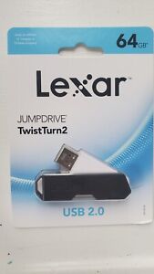64 GB Lexar Jumpdrive Twist Turn 2 USB 2.0 LJDTT2-64GABNABK BLACK 