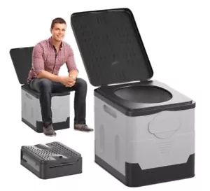 Campingtoilette 25L Toiletteneimer Toilette Outdoor WC klappbare Angeln Reise DE - Bild 1 von 14