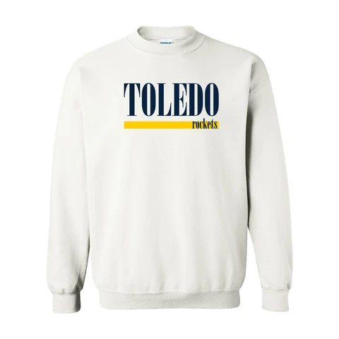 University of Toledo Rockets Boldline Crewneck Sweatshirt - White Cover