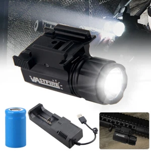 Tactical LED Light Pistol Gun Rifle Flashlight Rail Mount 20mm Hunting Lamp - Picture 1 of 15