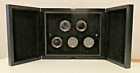 50p Coin Display Box Holds 5 Coins in Capsules Black Lacquer Finish Empty