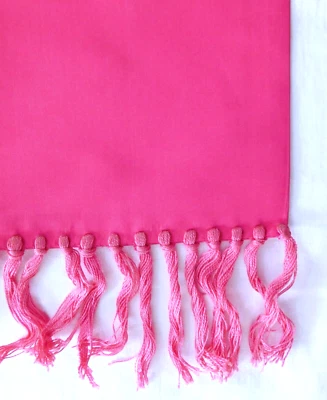 Large pink vintage scarf with fringe theatrical fancy dress costume 70" x 19" nh - Image 1 of 3