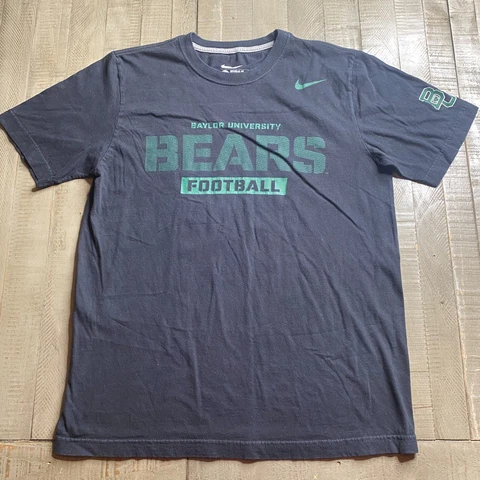 Baylor University Bears Shirt Adult Medium Black Green Footbal Nike Men 6565* Cover