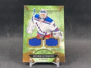 2020-21 UPPER DECK ARTIFACTS HENRIK LUNDQVIST MATERIALS GOLD DUAL JERSEY 139/145