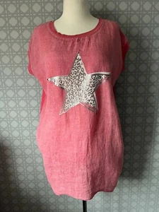 NEW Made In Italy Star Print Dress Size 14-16 - Picture 1 of 3