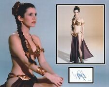 CARRIE FISHER SIGNED STAR WARS PHOTO MOUNT ALSO ACOA