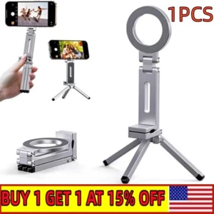 Magnetic Phone Tripod Stand for iPhone, Aluminium Magnetic Pocket Phone Tripod - Photo 1 sur 10