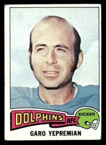 Garo Yepremian 1975 Topps  Card #140 Miami Dolphins - Picture 1 of 2