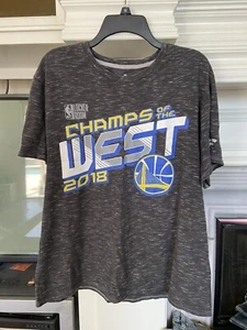 NBA Fanatics Champs Of The West 2018 Golden State Warriors T Shirt Mens SZ Large - Picture 1 of 7