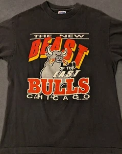 T-shirt Chicago Bulls Basketball Champs anni 90 vintage punto singolo uomo grande - Foto 1 di 16