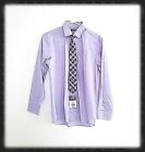 garçon : CHAPS Chemise habillée violette avec cravate à clip - Taille 18 *NEUVE*