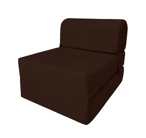 Brown Sleeper Chair Folding Foam Beds, Lounger Studio Sofa Bed 6 x24x 70 - Picture 1 of 7