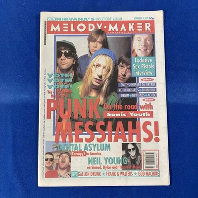 Melody Maker November 7, 1992 PUNK MESSIAHS On the road with Sonic Youth - Image 1 of 4
