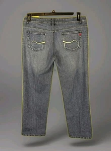 Pierre Cardin Womens Sz 16 Straight Leg Denim Stretch Distressed Blue Jeans EUC - Picture 1 of 12