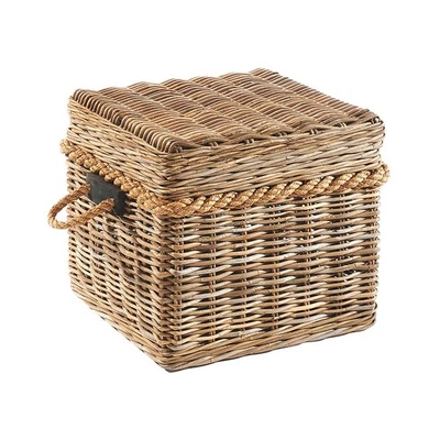 Sitztruhe aus geflochtenem Rattan in kubu grey Hocker - Aufbewahrungskorb - Pouf - Bild 1 von 4