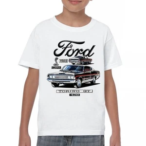 1969 Ford Torino GT Cobra Youth T-shirt American Muscle Car Classic Retro Kids - Picture 1 of 22