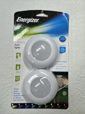 Energizer Push Activated 3" LED Battery Puck Color Changing Accent Lights-2PKS - Image 1 of 4