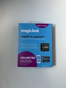 MagicJack - HOME VoIP Telephone Adapter with 12 Months of Service - Black - Afbeelding 1 van 2