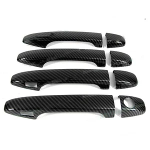 Glossy Black Carbon Fiber Smart Door Handle Covers Trim For 12-16 Subaru Impreza - Picture 1 of 4
