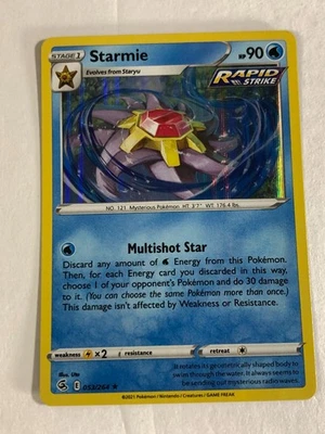 Pokemon TCG Fusion Stirke Holo Bleed Error Starmie 053/264 Near Mint - Image 1 of 3