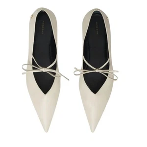 ANINE BING Nikki Flats / Pointy Ballet Flats in Ivory SZ 39/ US 9 - Picture 1 of 13