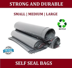 GREY MAILING BAG STRONG POLY POSTAL POST POSTAGE SELF SEAL PACKAGING 20.5'X23.5' - Picture 1 of 10