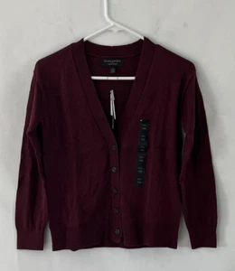 Banana Republic Forever Sweater Maroon Button Front Cardigan Women's Size XXS P - Picture 1 of 8