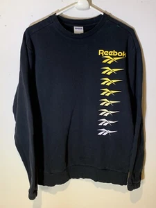 Vintage Black Reebok Sz Small Sweatshirt Crew Neck Sweater - Picture 1 of 7