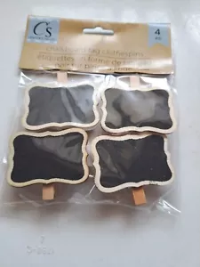 Etichetta lavagna spinelli vestiti quadrati artigiani 4 pz - Foto 1 di 5