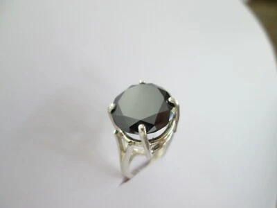 12.30ct BLACK DIAMOND RING,CERTIFICATE,ENGAGEMENT,WEDDING,FREE DIA TESTER SIZE 7 - Image 1 of 4