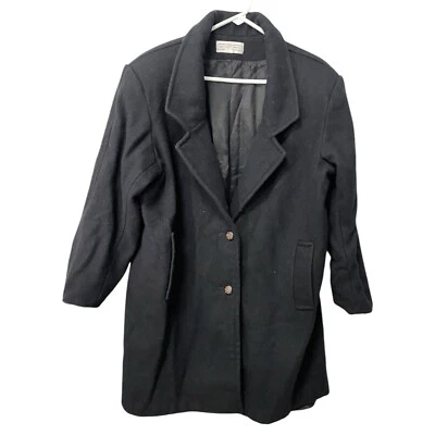 Bryant Park Womens Size 14 Long Wool Blend Jacket Peat Coat Duster Single Breast - Изображение 1 из 4