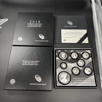 2018 United States Mint Limited Edition Silver Eagle Proof Set w/ Box & COA #B - Image 1 of 4
