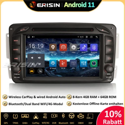 8-Kern DSP Android 11 Autoradio GPS Mercedes C/CLK/G Klasse W203 Vito Viano Navi - Bild 1 von 4