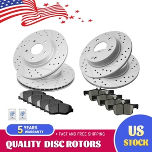 Front And Rear Brake Disc Rotors & Ceramic Pads For Honda Civic 2016 - 2021 - Picture 1 of 6