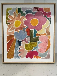 Rachel Castle Framed LITTLE FLORA art print on 360gsm cotton canvas NEW - Foto 1 di 5