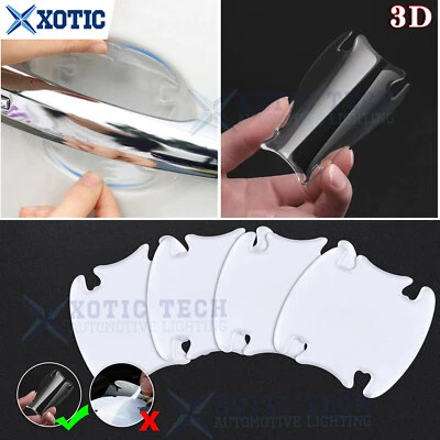 4x 3D Car Door Handle Clear Self-Adhesive Scratch Protective Film Cover Sticker - Image 1 of 4