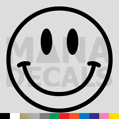 MANA DECALS Smiley Face Vinyl Die Cut Decal Sticker - Vintage Retro Happy Smile