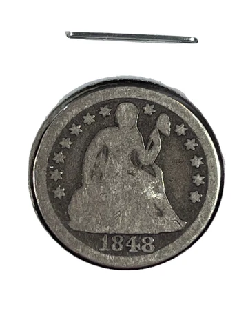 1848 US Seated Liberty Silver Dime Low Mintage Cover